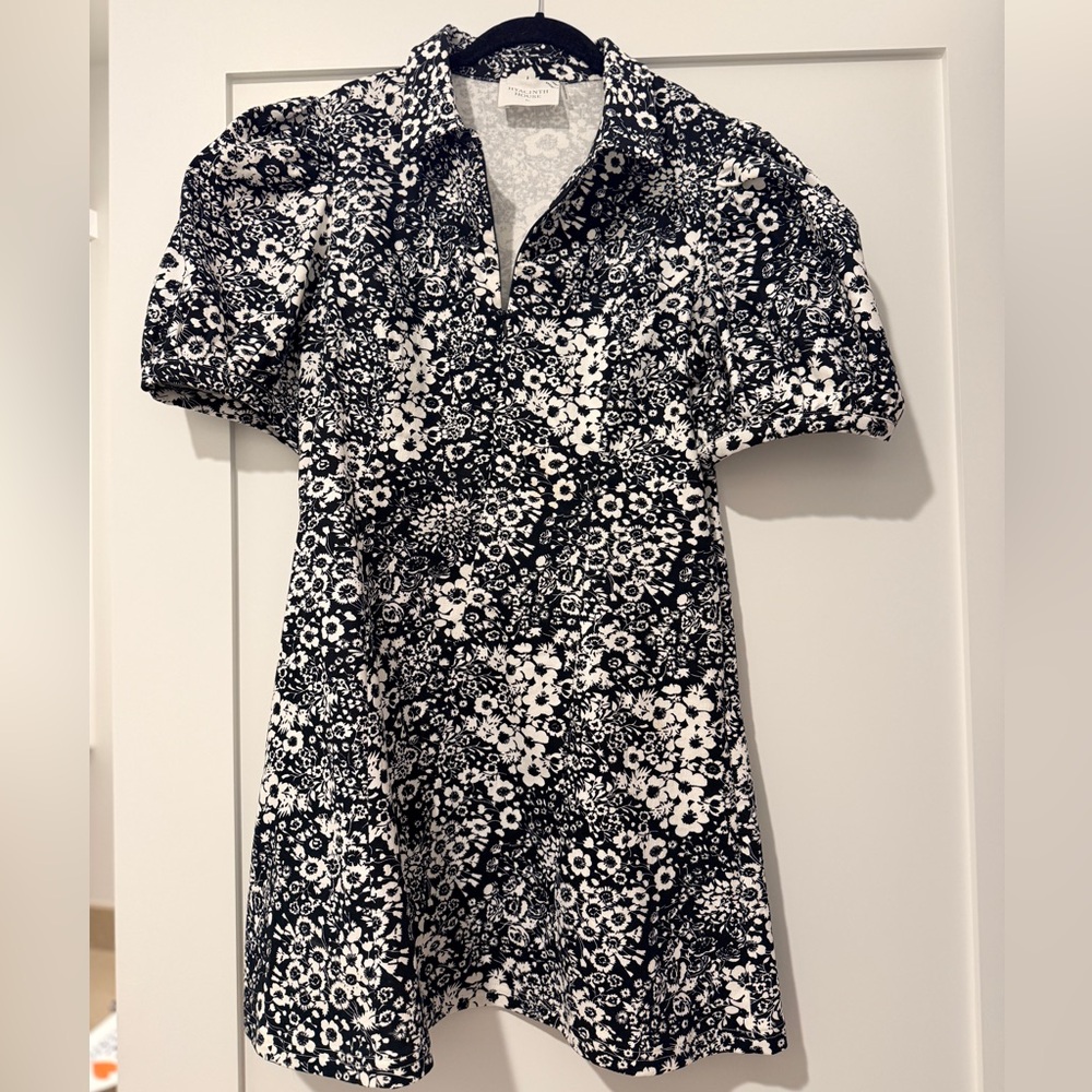 Floral Black and White Dress